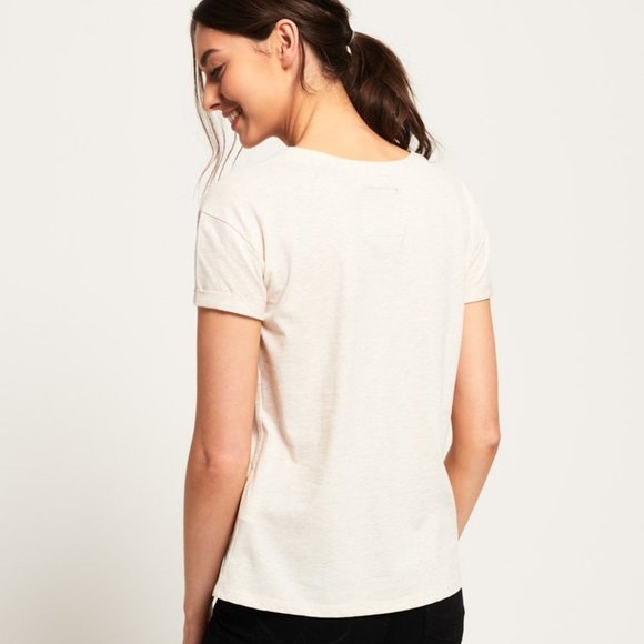 Superdry | SEQUIN SLIM BOYFRIEND T-SHIRT |  Sold out | Off White | Women's 8 | M - Picture 6 of 16